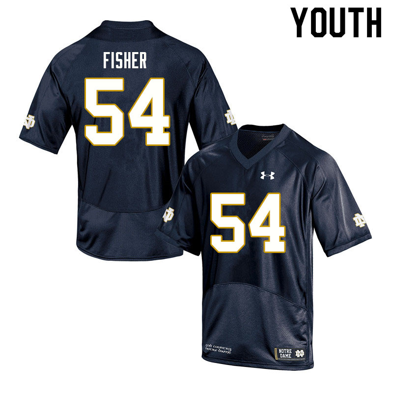 Youth #54 Blake Fisher Notre Dame Fighting Irish College Football Jerseys Sale-Navy - Click Image to Close